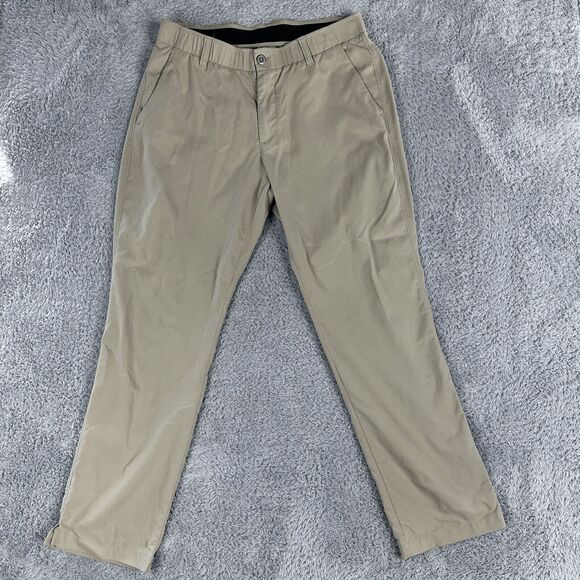Under Armour Men's The Showdown Pant 34 30 Golf Pants Khaki Performance Wicking - Picture 1 of 16